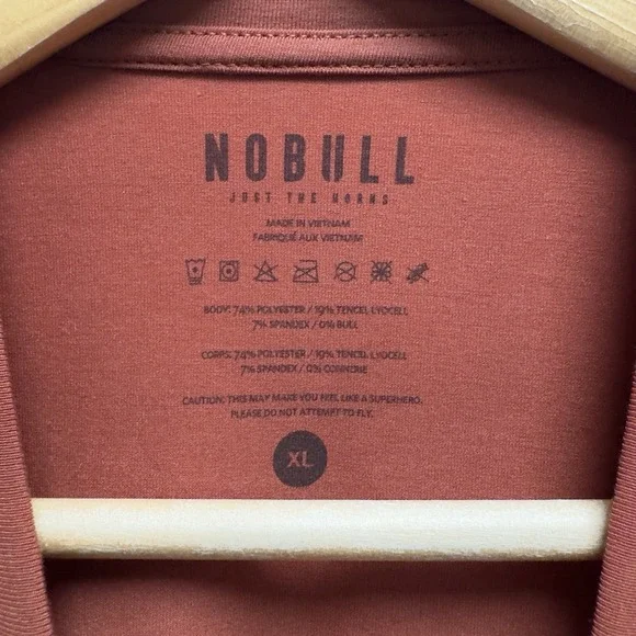 NOBULL Men's XL Orange Performance Polyester/Tencel/Spandex Crewneck T-Shirt euc - Picture 4 of 5